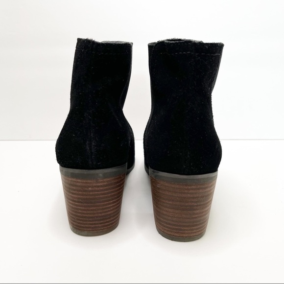 LUCKY BRAND Parsia black suede leather Heeled Pull On Ankle boots Size 8 - Picture 6 of 11